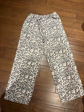 aerie Pants, Leopard Print, Heavy Cotton, Size S Reg